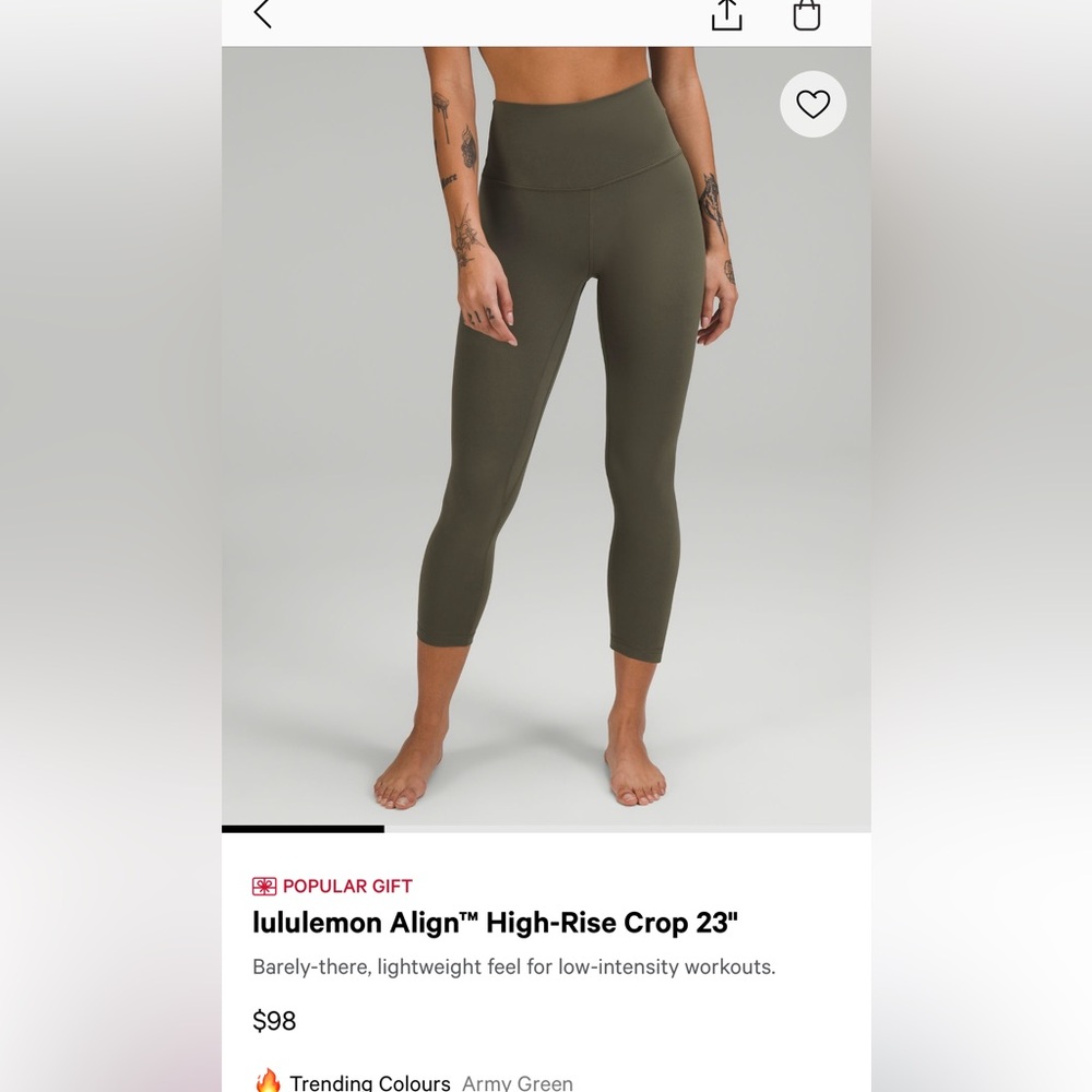 lululemon athletica Align 23” leggings Size 6 Green